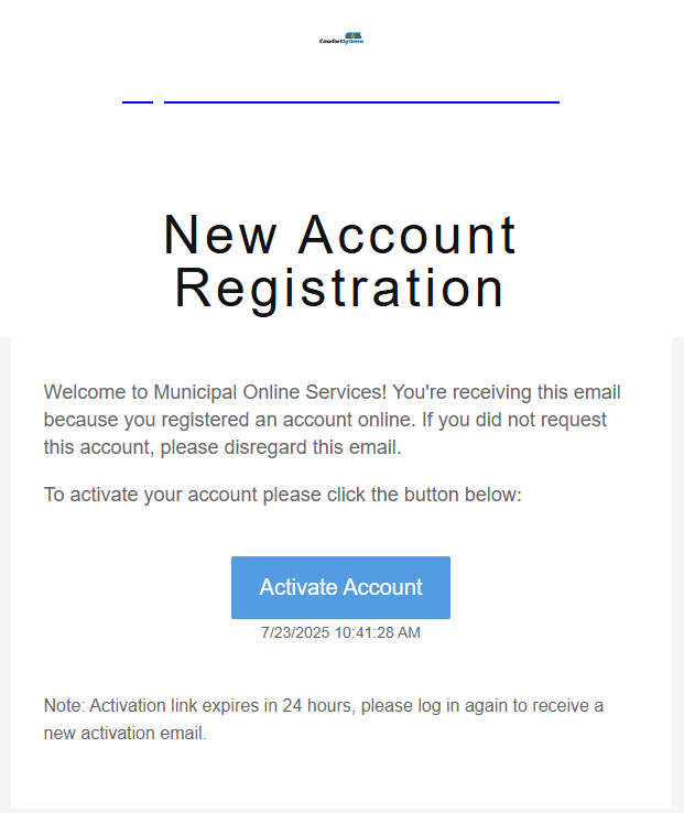 Ne wAccount Registration Email