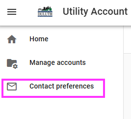 desktop navigation to contact preferences